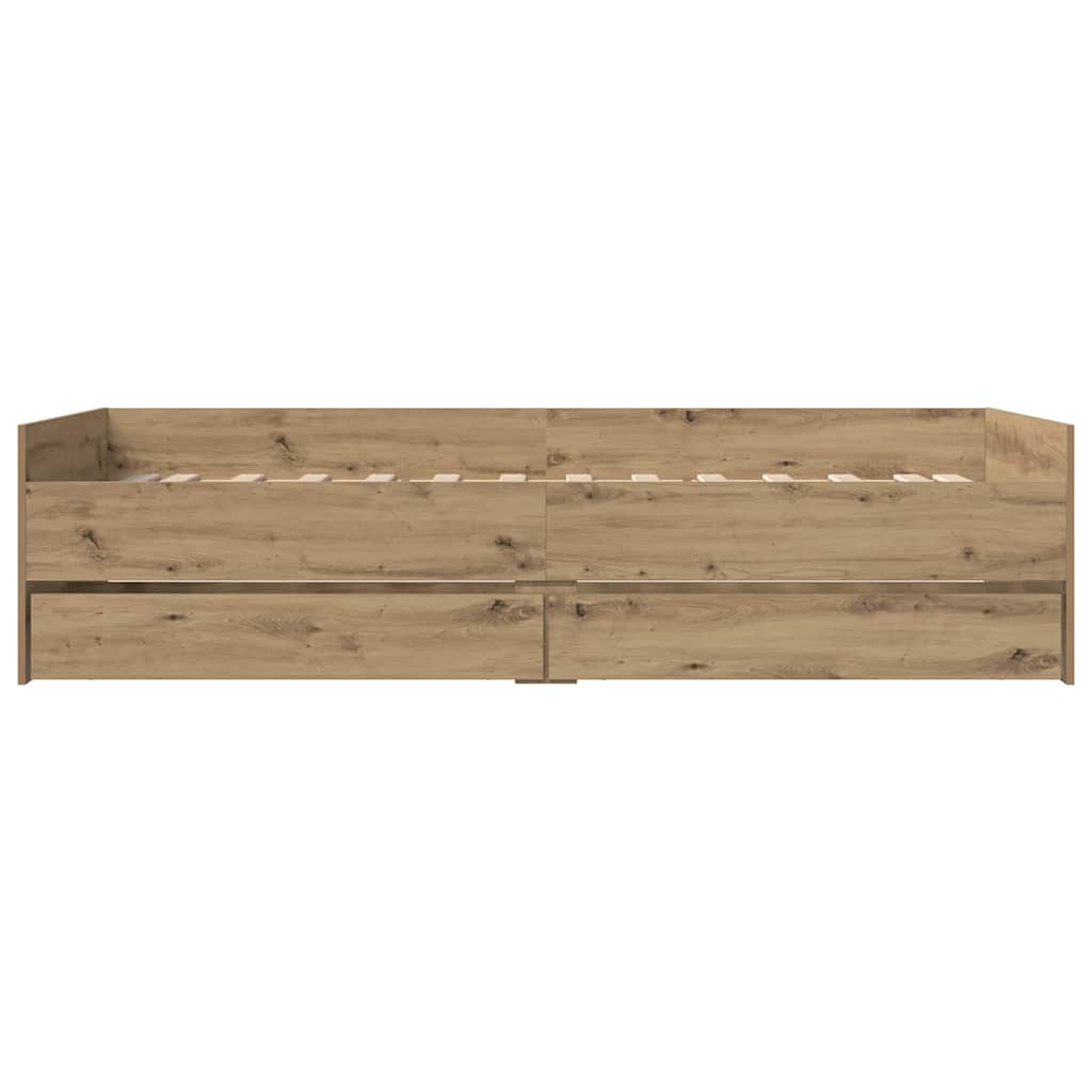 Sengestamme med skuff Artisan Eik 90 x 190 cm Massiv furu