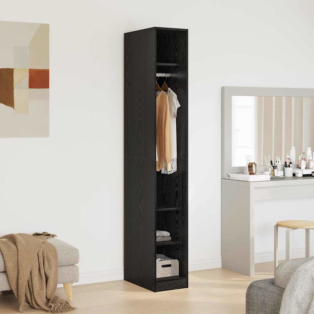 Garderobeskap Svart Eik 50 x 30 x 200 cm Konstruert tre vidaXL