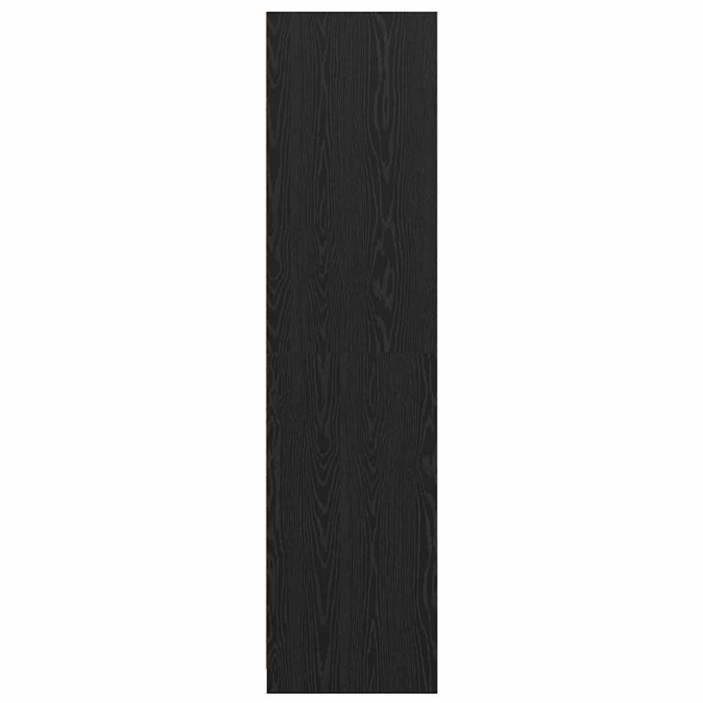 Garderobeskap Svart Eik 80 x 50 x 200 cm Konstruert tre