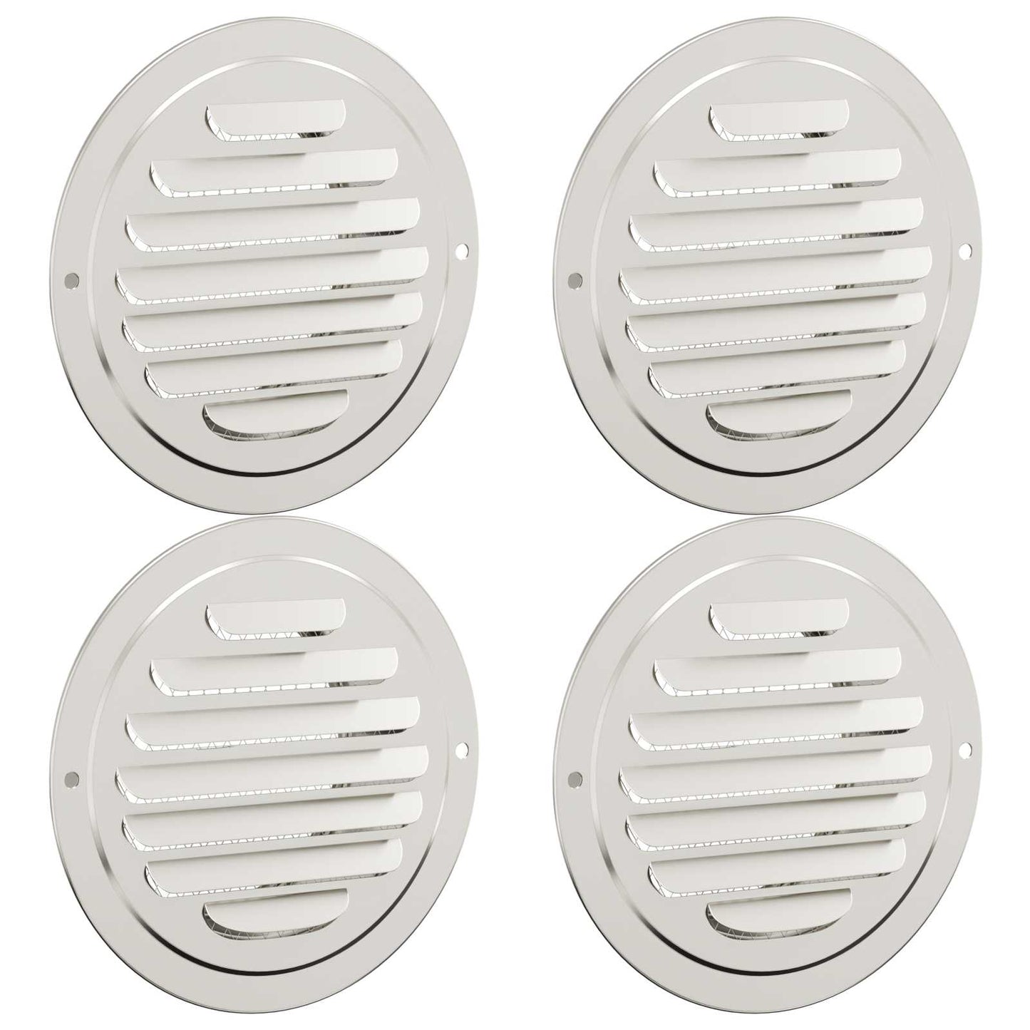 Luftventildeksler 4 pcs sølv 80 mm Rustfritt Stål