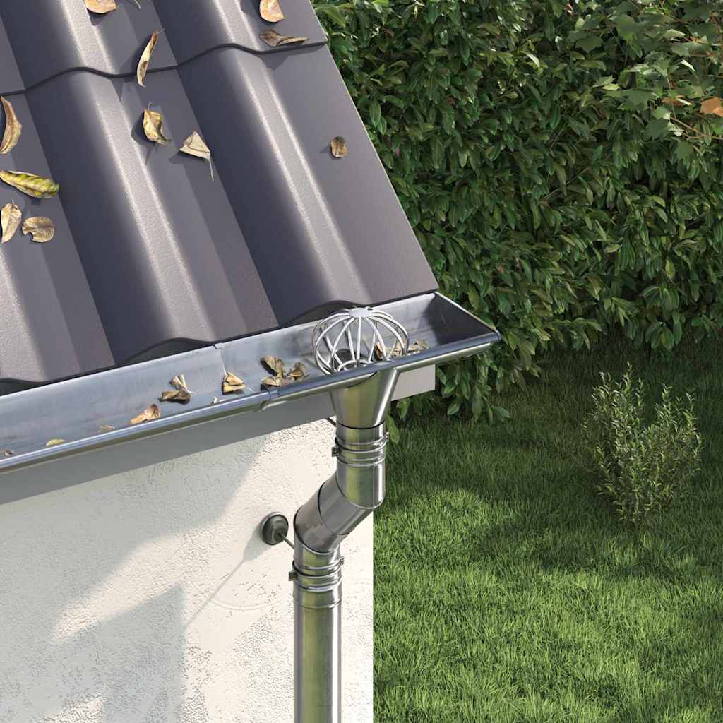 Bladbeskyttelse til takrenner 8 pcs sølv 50 mm Rustfritt Stål