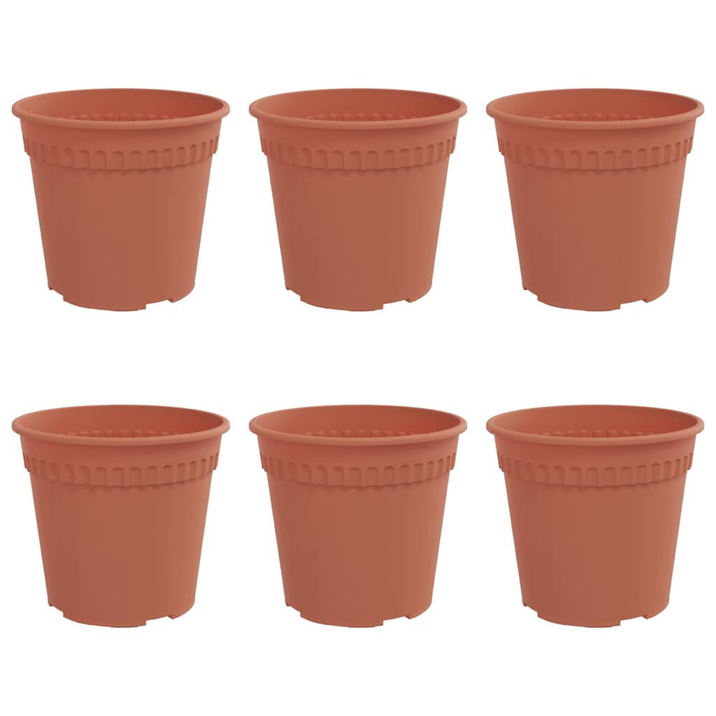 Rund Blomsterpotte 6 pcs Klinker Rød Ø 17 x 14 cm Plast