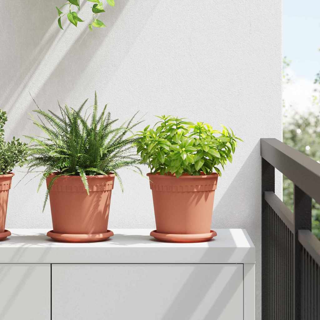 Rund Blomsterpotte 24 pcs Klinker Rød Ø 17 x 14 cm Plast