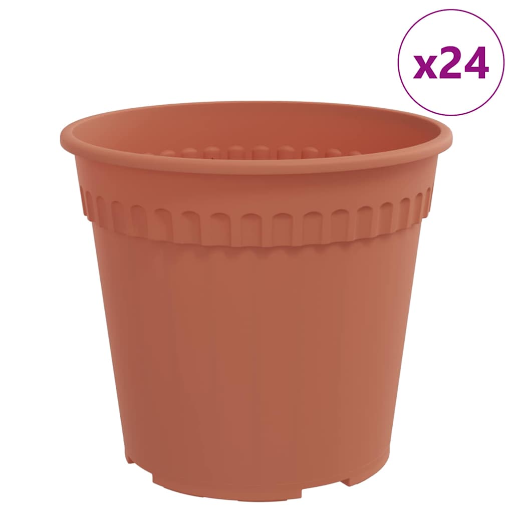 Rund Blomsterpotte 24 pcs Klinker Rød Ø 19 x 16 cm Plast