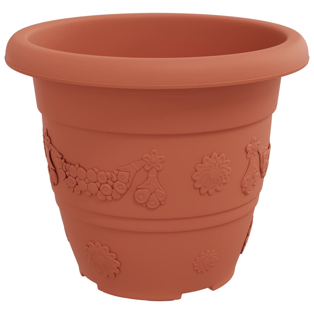 Rund Blomsterpotte 24 pcs Klinker Rød Ø 26 x 21.5 cm Plast