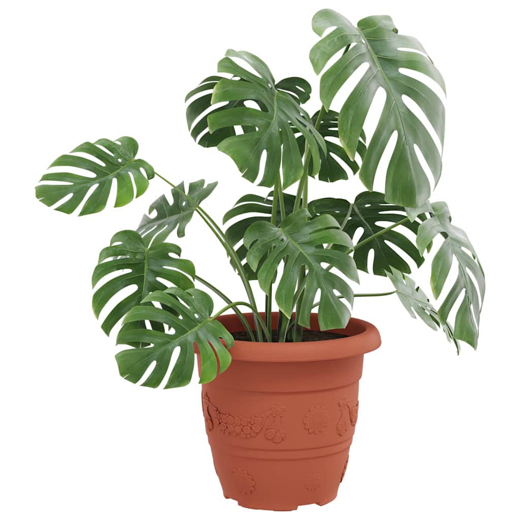 Rund Blomsterpotte 24 pcs Klinker Rød Ø 30 x 25 cm Plast