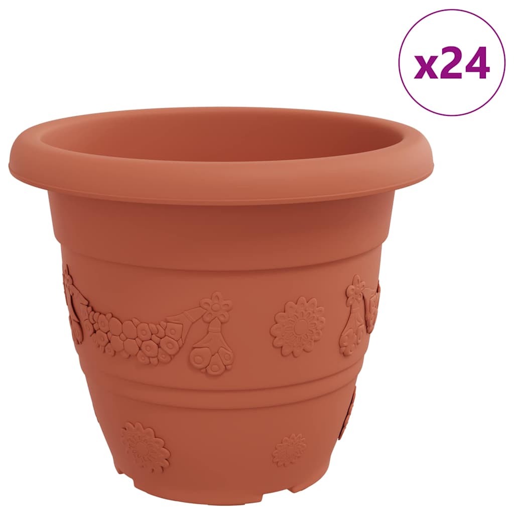 Rund Blomsterpotte 24 pcs Klinker Rød Ø 39 x 32 cm Plast
