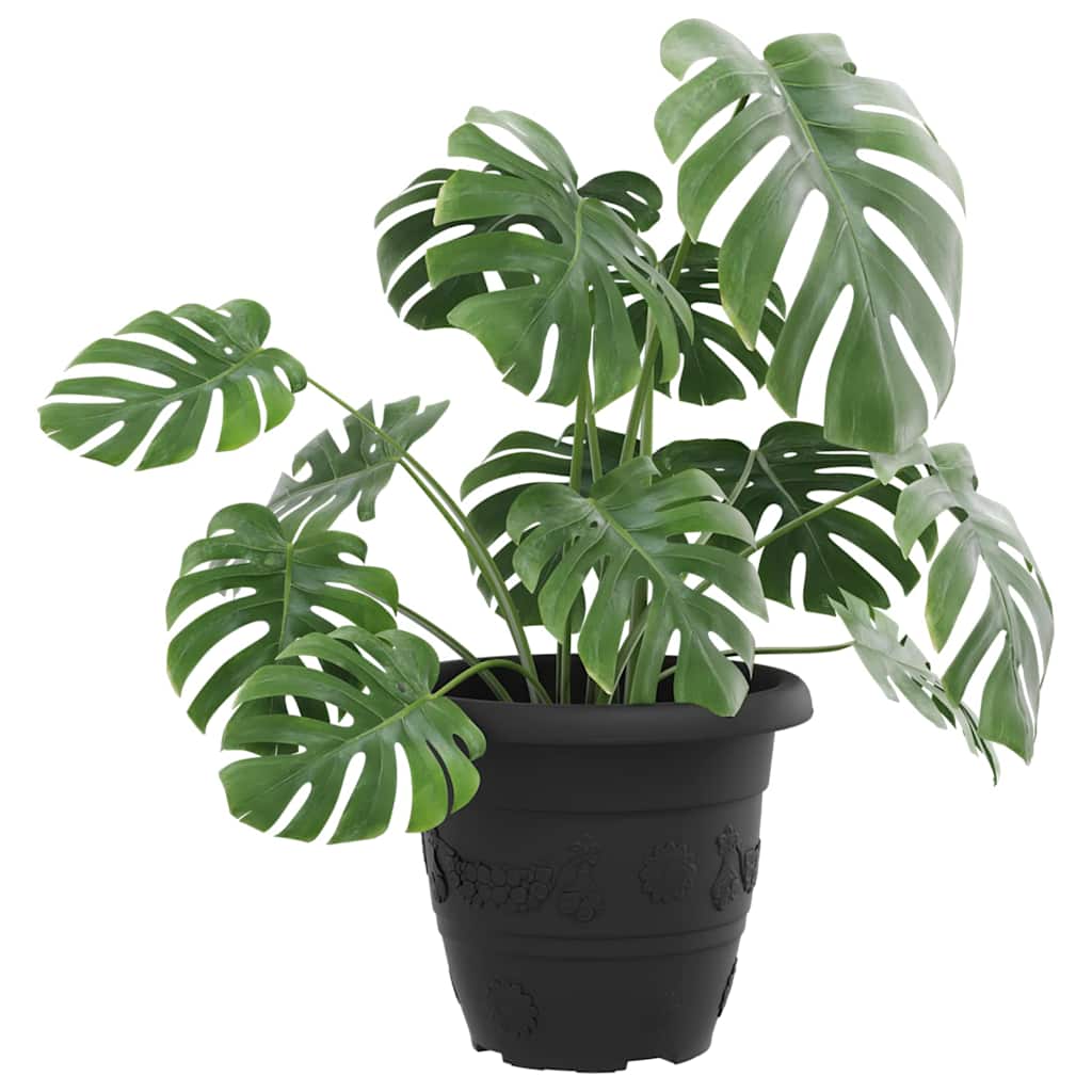 Rund Blomsterpotte 24 pcs Svart Ø 22 x 18 cm Plast