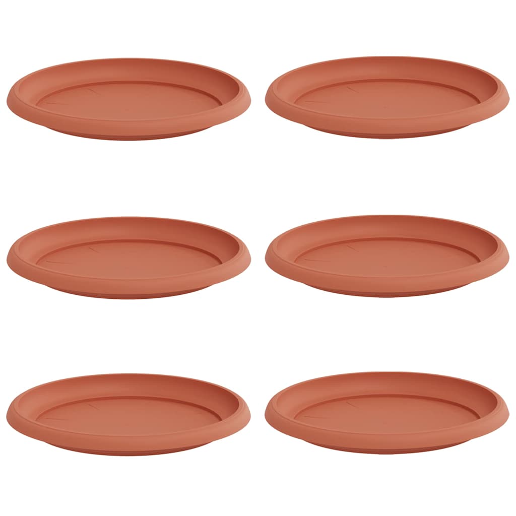 Rundt Blomsterbrett 6 pcs Klinker Rød Ø 23,5 x 2,5 cm Plast