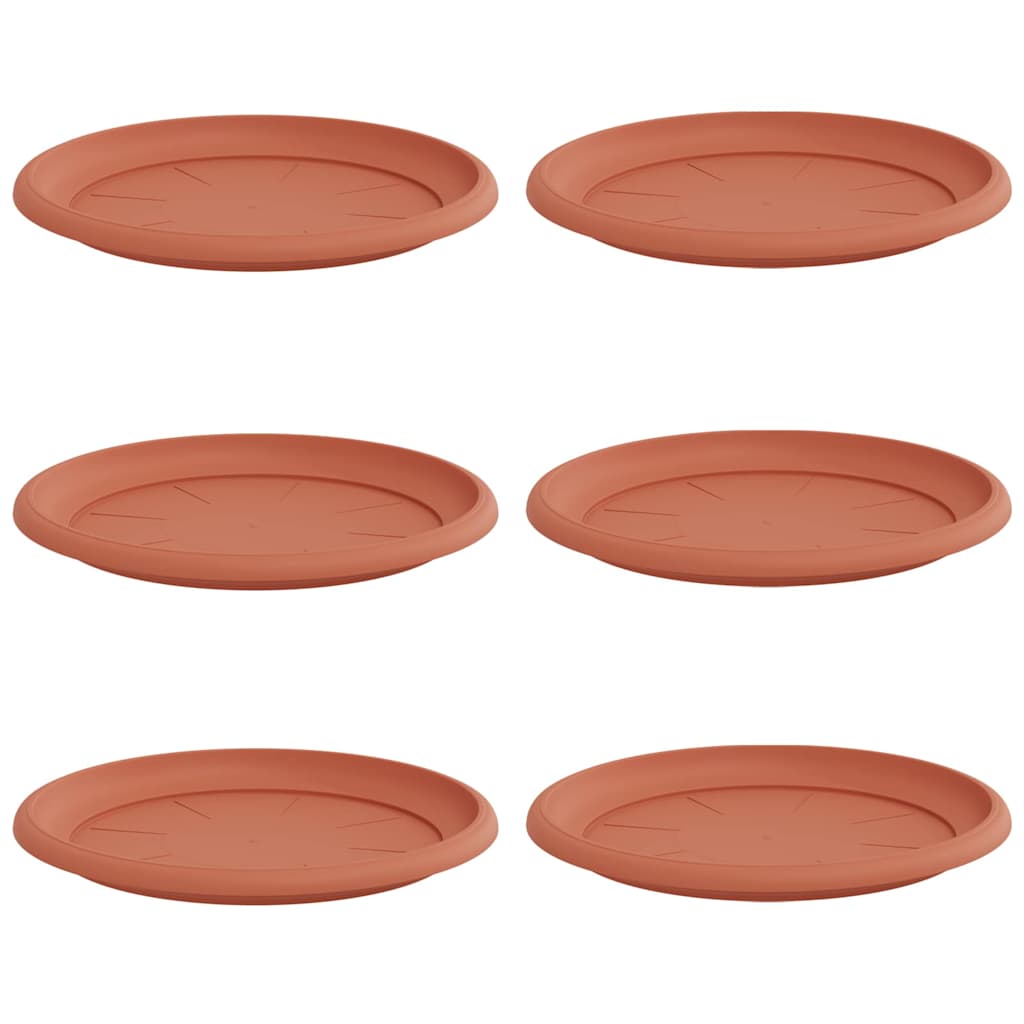 Rundt Blomsterbrett 6 pcs Klinker Rød Ø 27 x 2,5 cm Plast