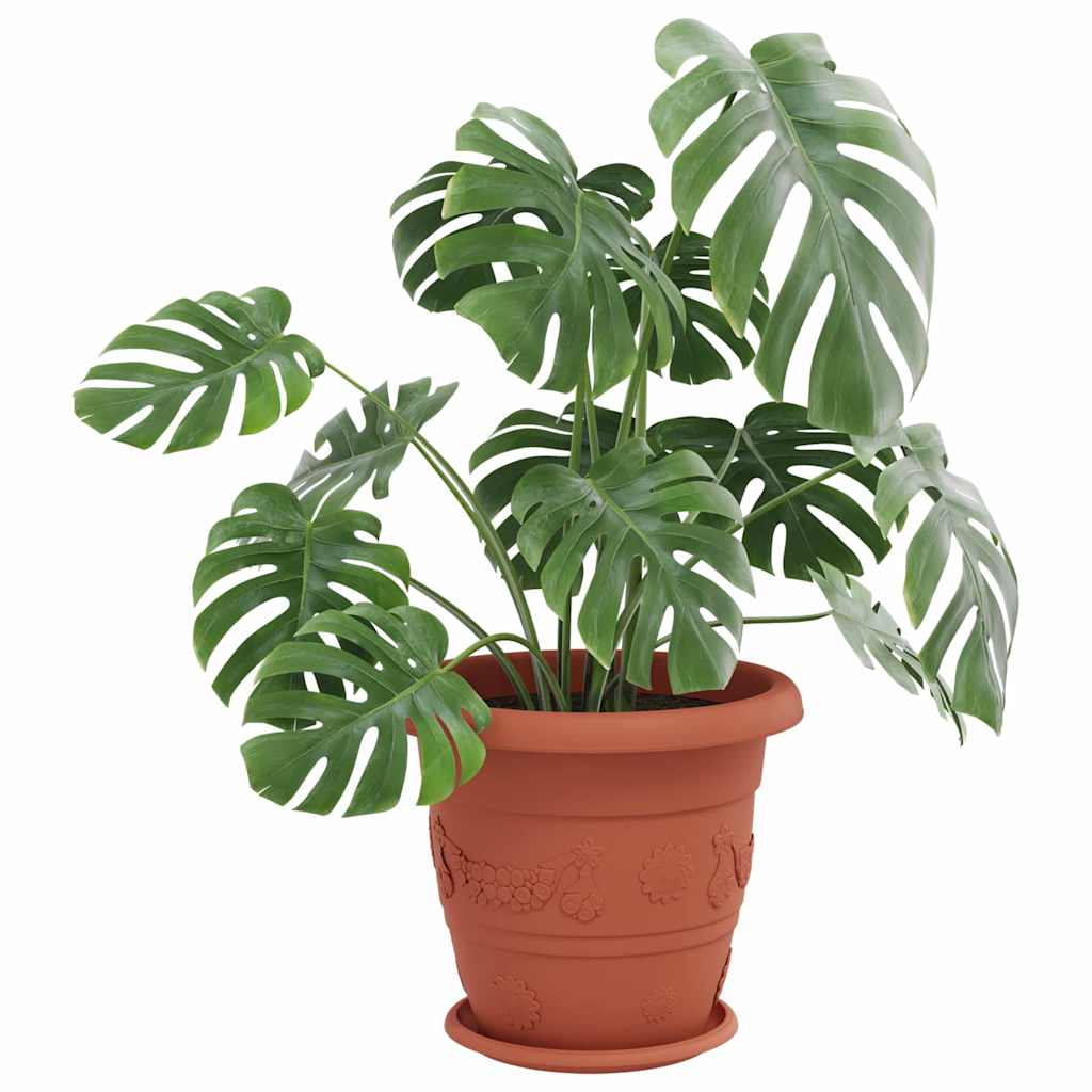 Rundt Blomsterbrett 6 pcs Klinker Rød Ø 27 x 2,5 cm Plast