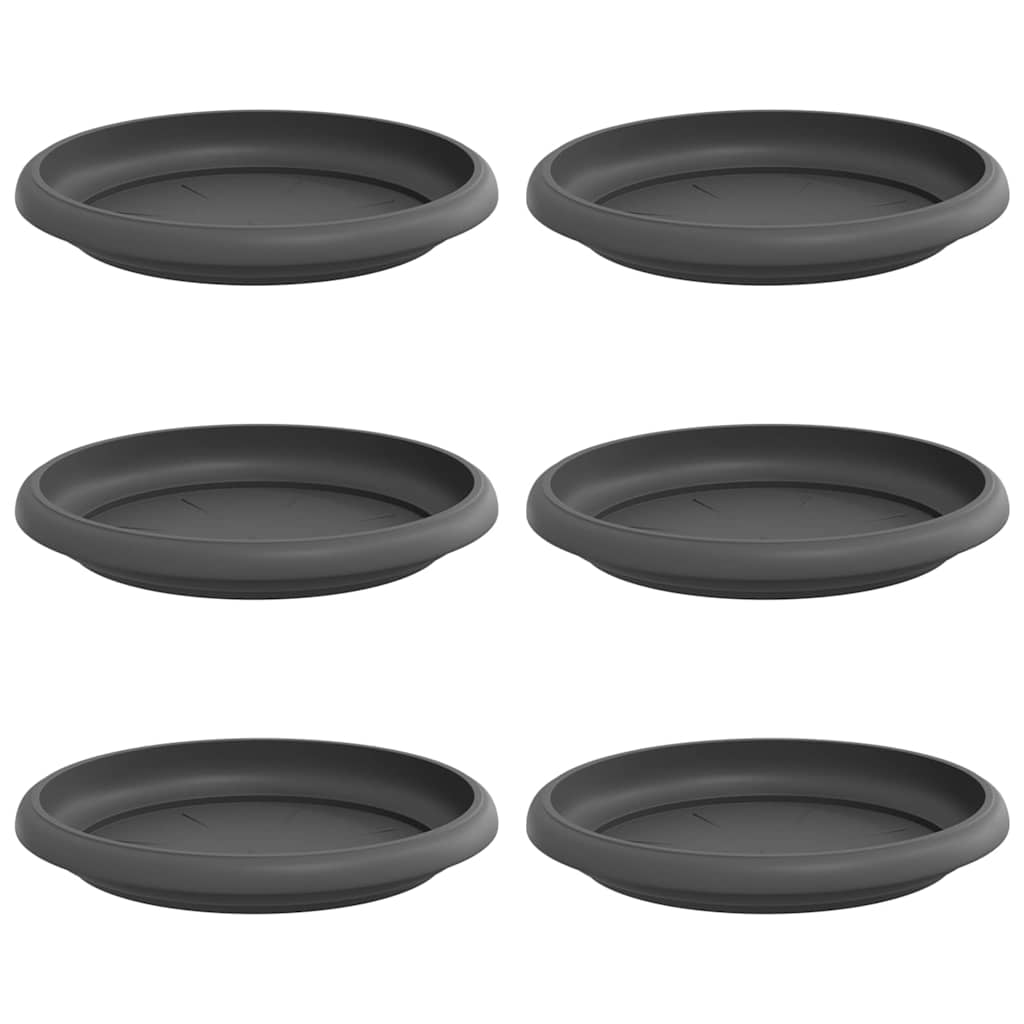 Rundt Blomsterbrett 6 pcs Svart Ø 14 x 2 cm Plast
