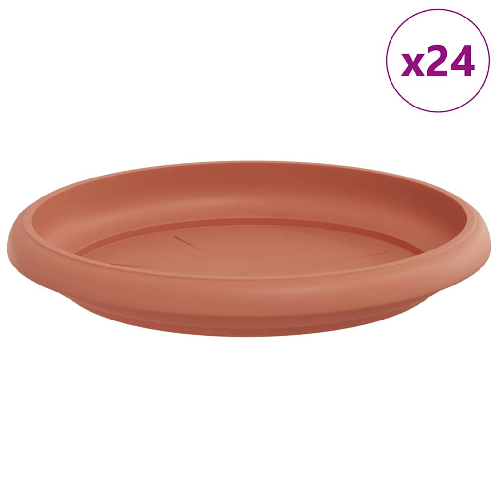 Rundt Blomsterbrett 24 pcs Klinker Rød Ø 14 x 2 cm Plast