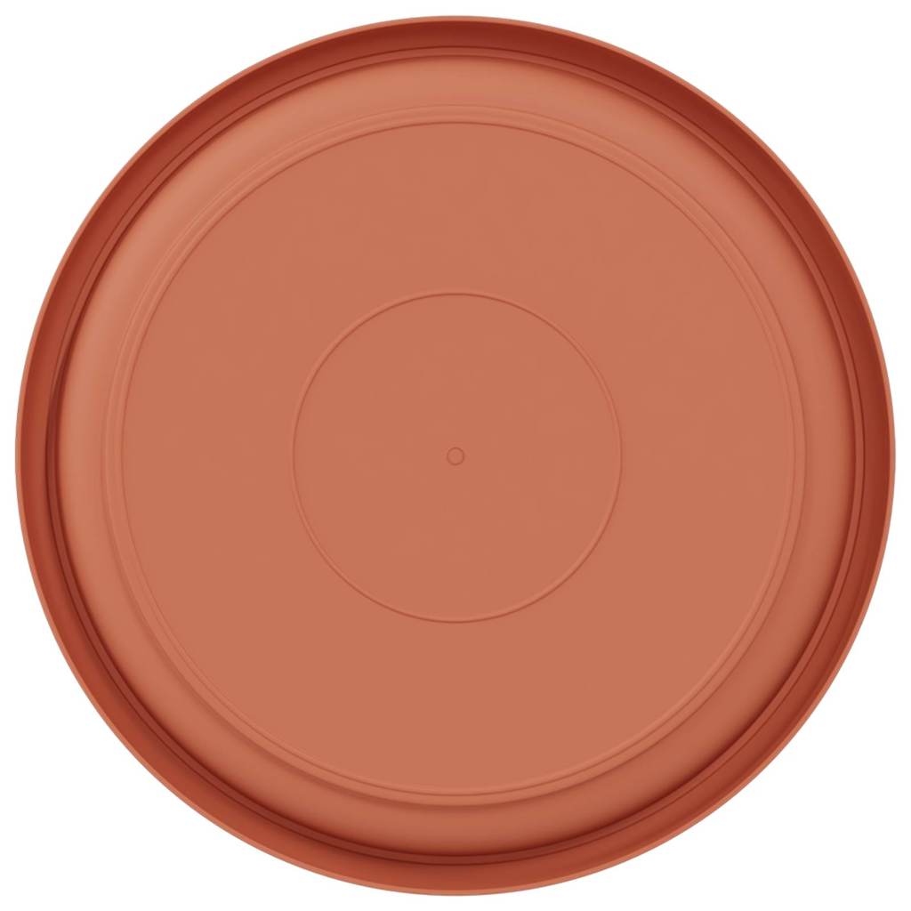 Rundt Blomsterbrett 24 pcs Klinker Rød Ø 23,5 x 2,5 cm Plast