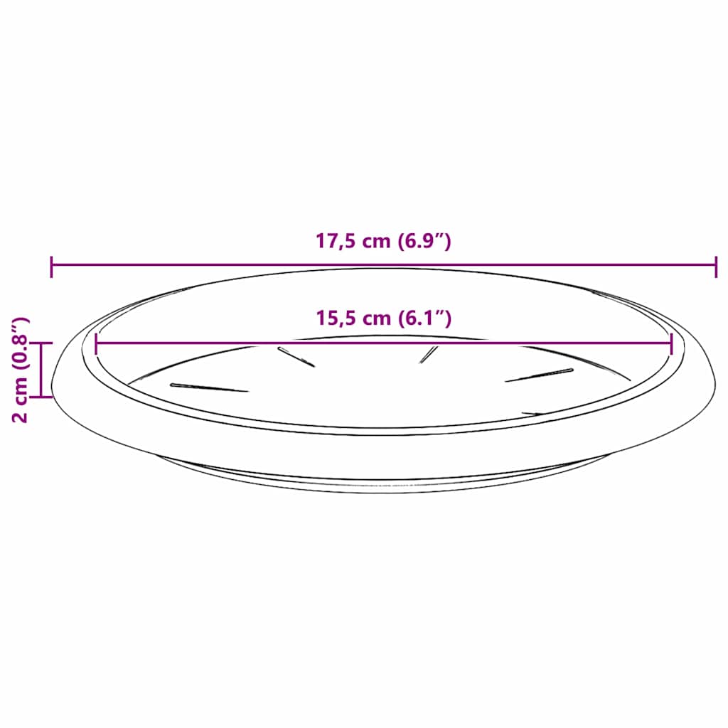 Rundt Blomsterbrett 24 pcs Svart Ø 17,5 x 2 cm Plast