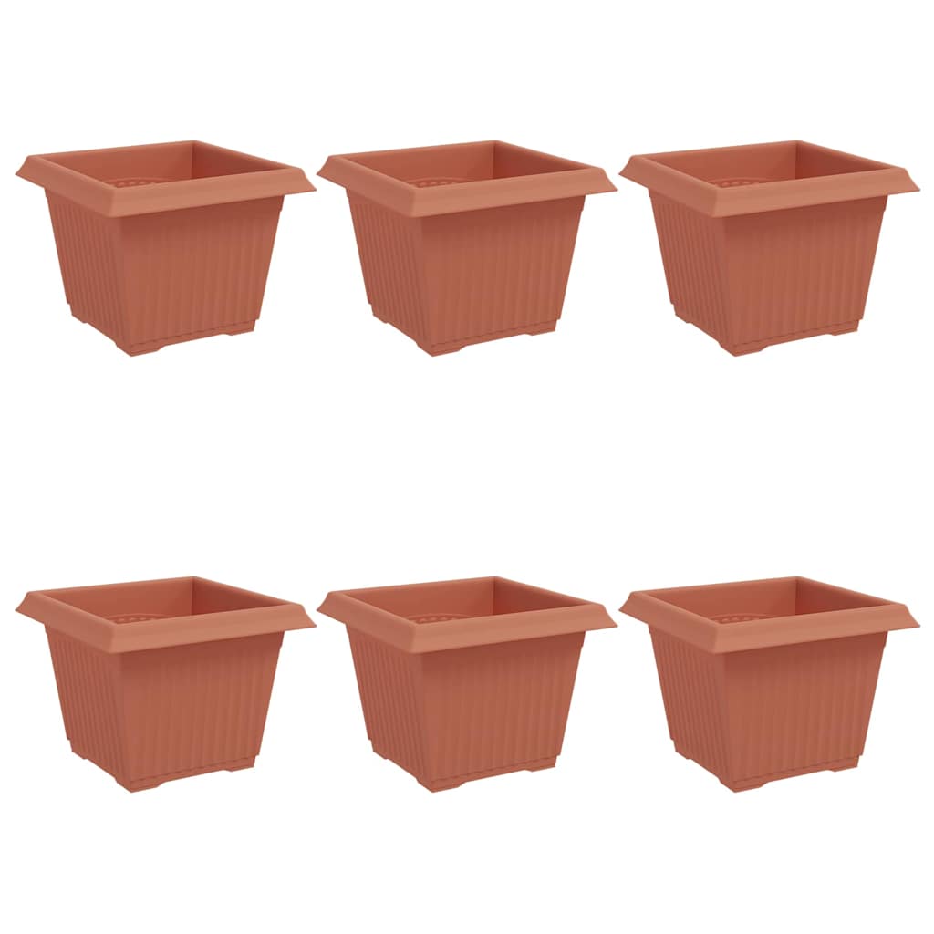 Firkantet Blomsterpotte 6 pcs Klinker Rød 23 x 23 x 17,5 cm