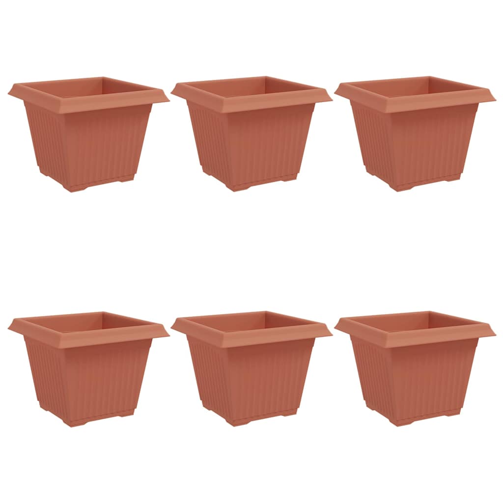 Firkantet Blomsterpotte 6 pcs Klinker Rød 28,5 x 28,5 x 22 cm