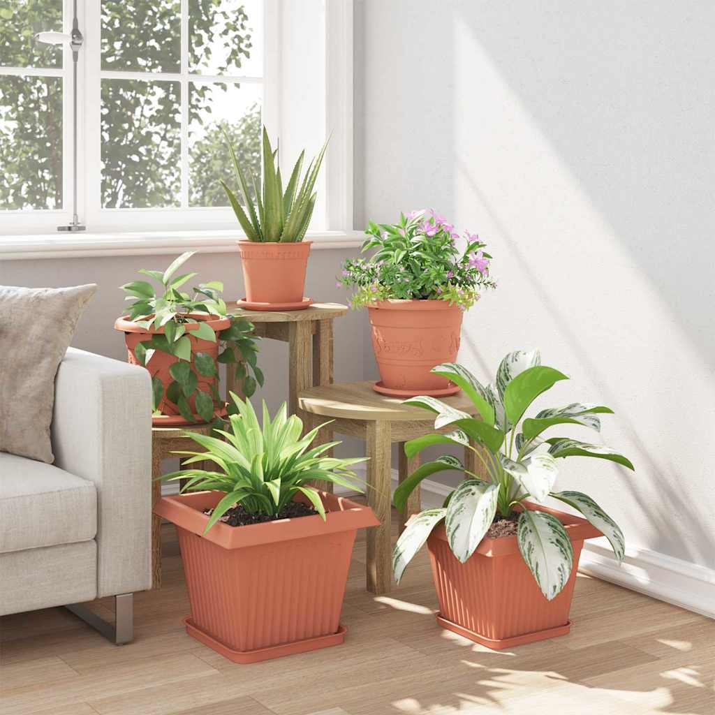 Firkantet Blomsterpotte 6 pcs Klinker Rød 33 x 33 x 26 cm Plast