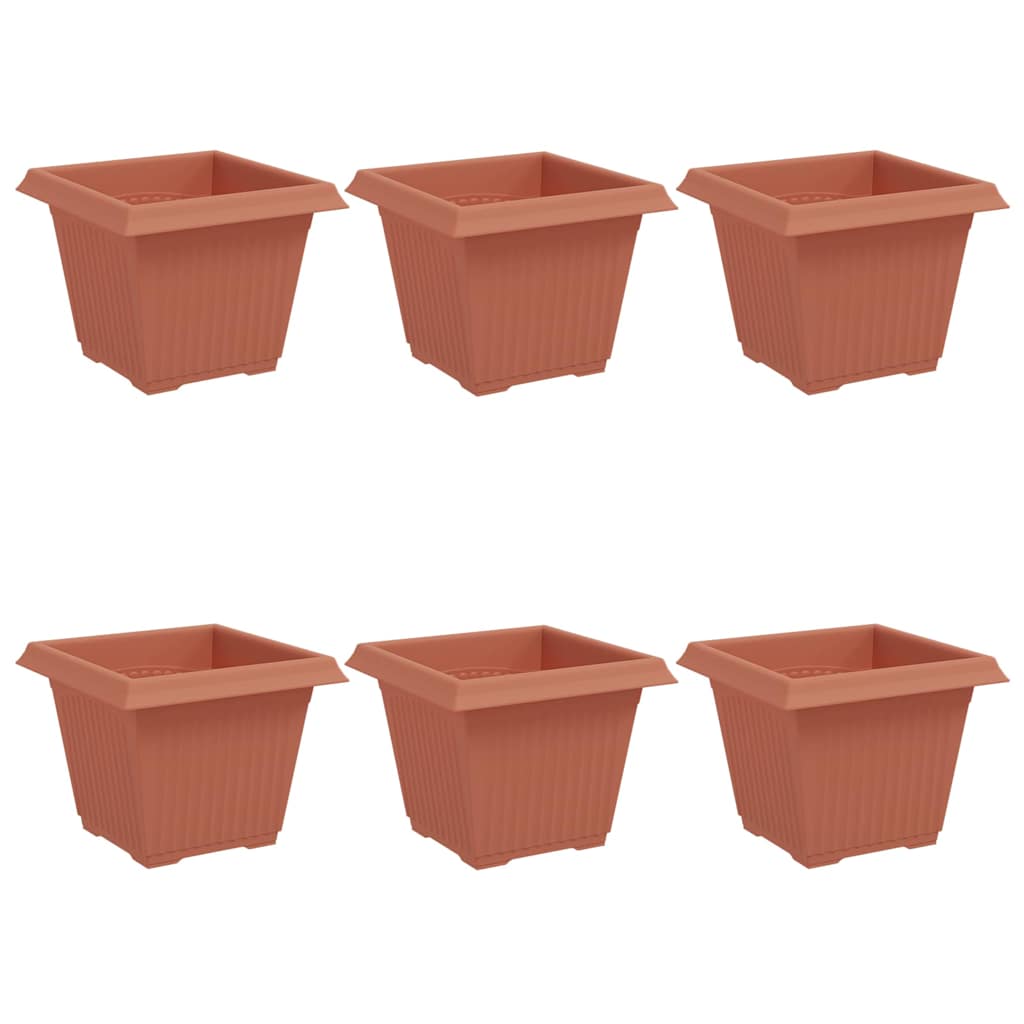 Firkantet Blomsterpotte 6 pcs Klinker Rød 33 x 33 x 26 cm Plast