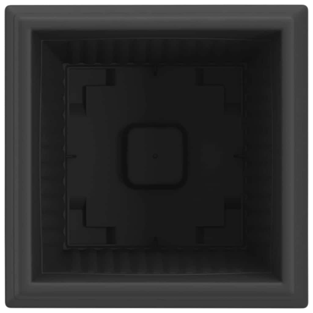 Firkantet Blomsterpotte 6 pcs Svart 20 x 20 x 16 cm Plast