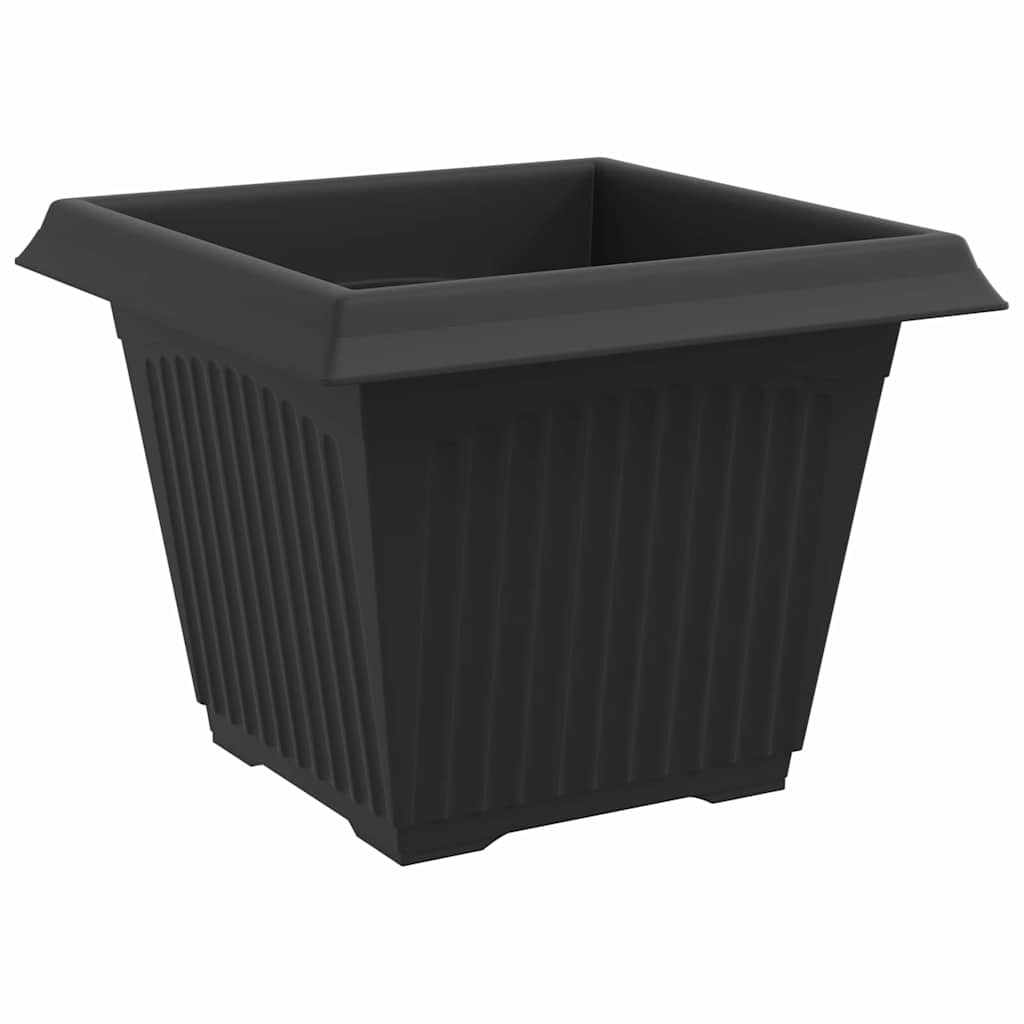 Firkantet Blomsterpotte 6 pcs Svart 28,5 x 28,5 x 22 cm Plast