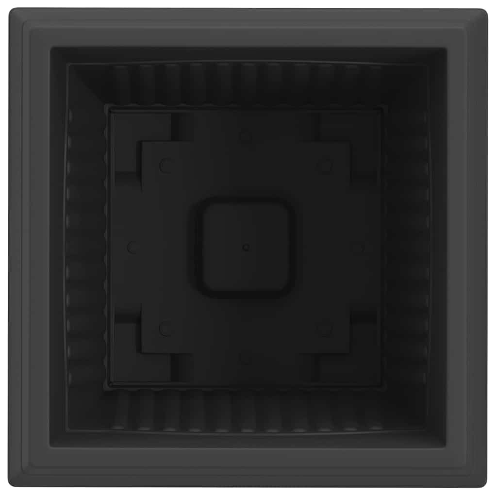 Firkantet Blomsterpotte 6 pcs Svart 43 x 43 x 33,5 cm Plast