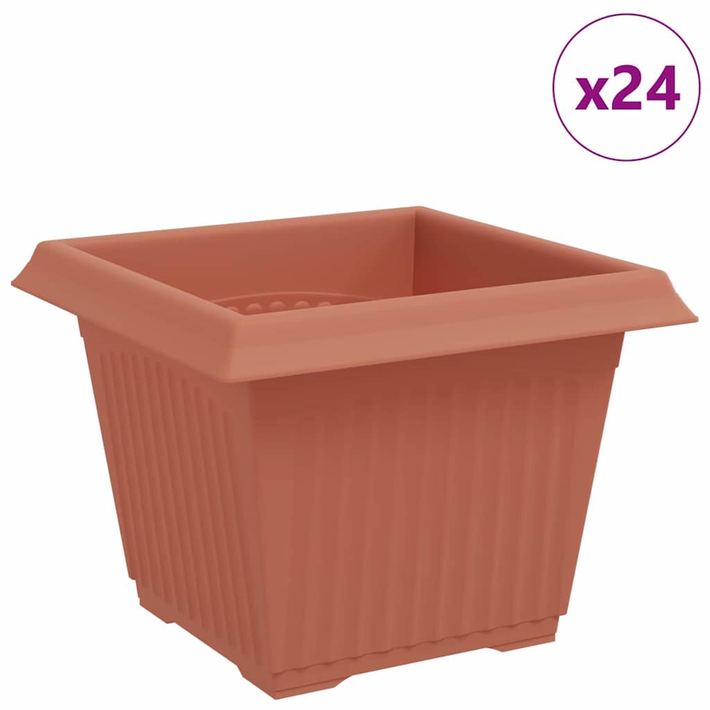 Firkantet Blomsterpotte 24 pcs Klinker Rød 23 x 23 x 17,5 cm