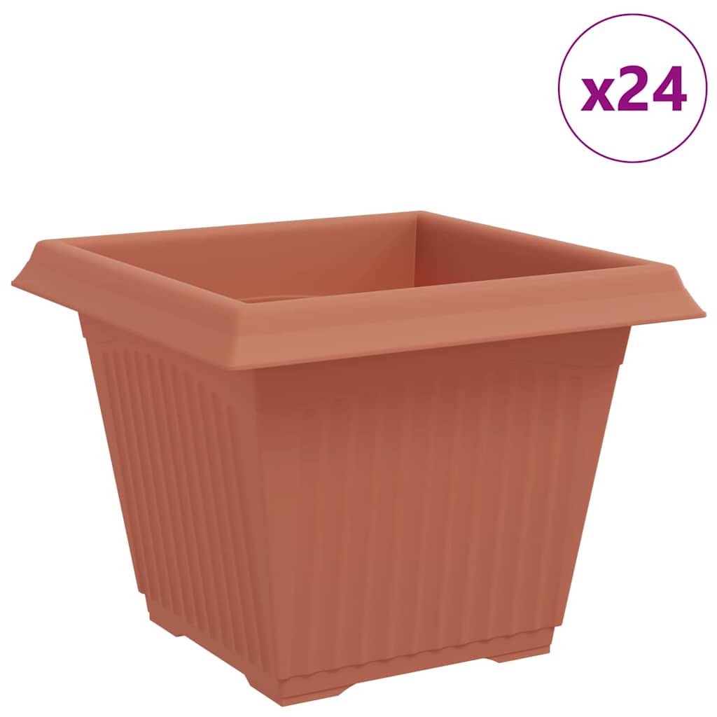 Firkantet Blomsterpotte 24 pcs Klinker Rød 28,5 x 28,5 x 22 cm