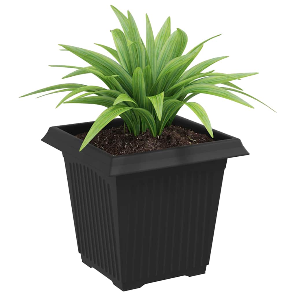 Firkantet Blomsterpotte 24 pcs Svart 16 x 16 x 14 cm Plast