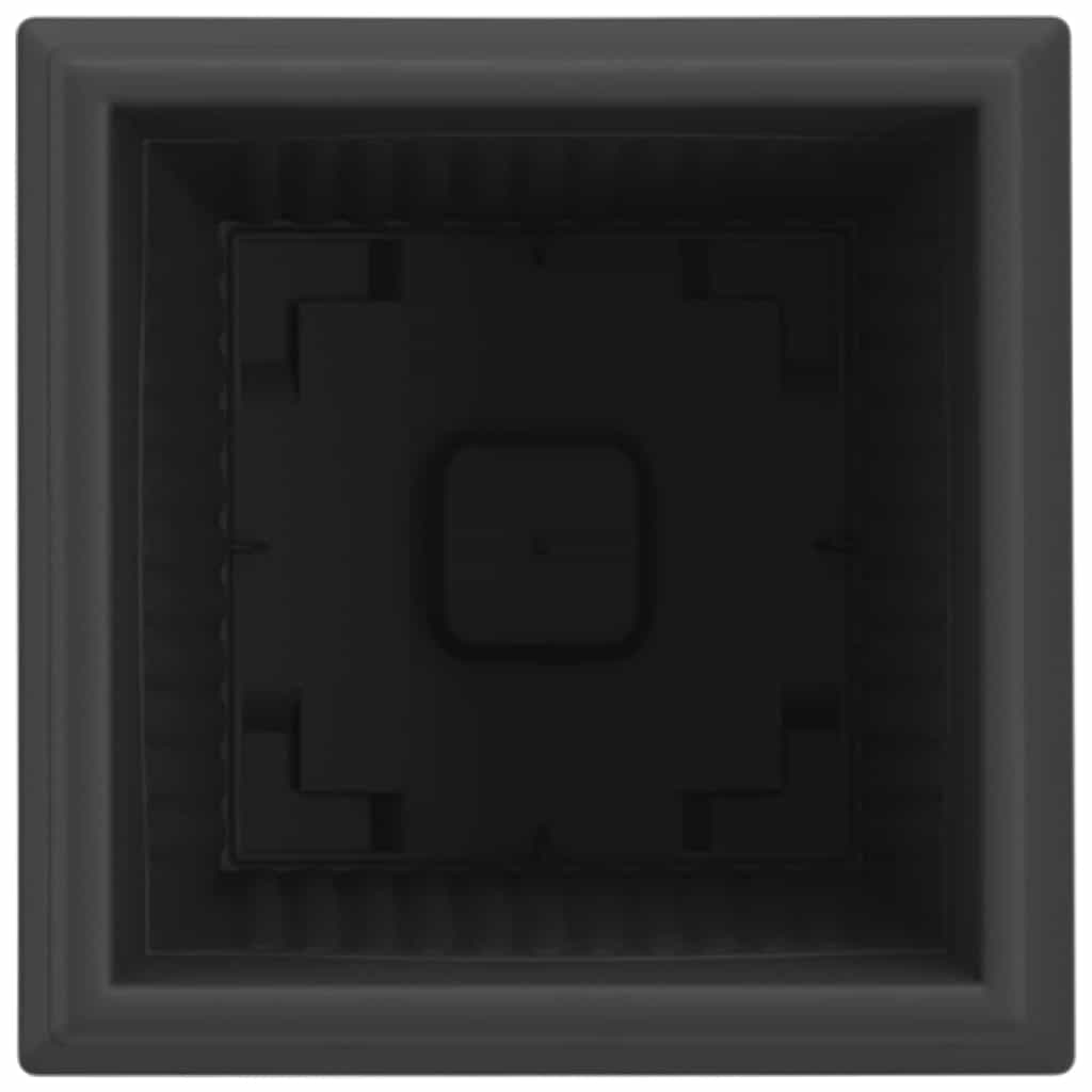 Firkantet Blomsterpotte 24 pcs Svart 16 x 16 x 14 cm Plast
