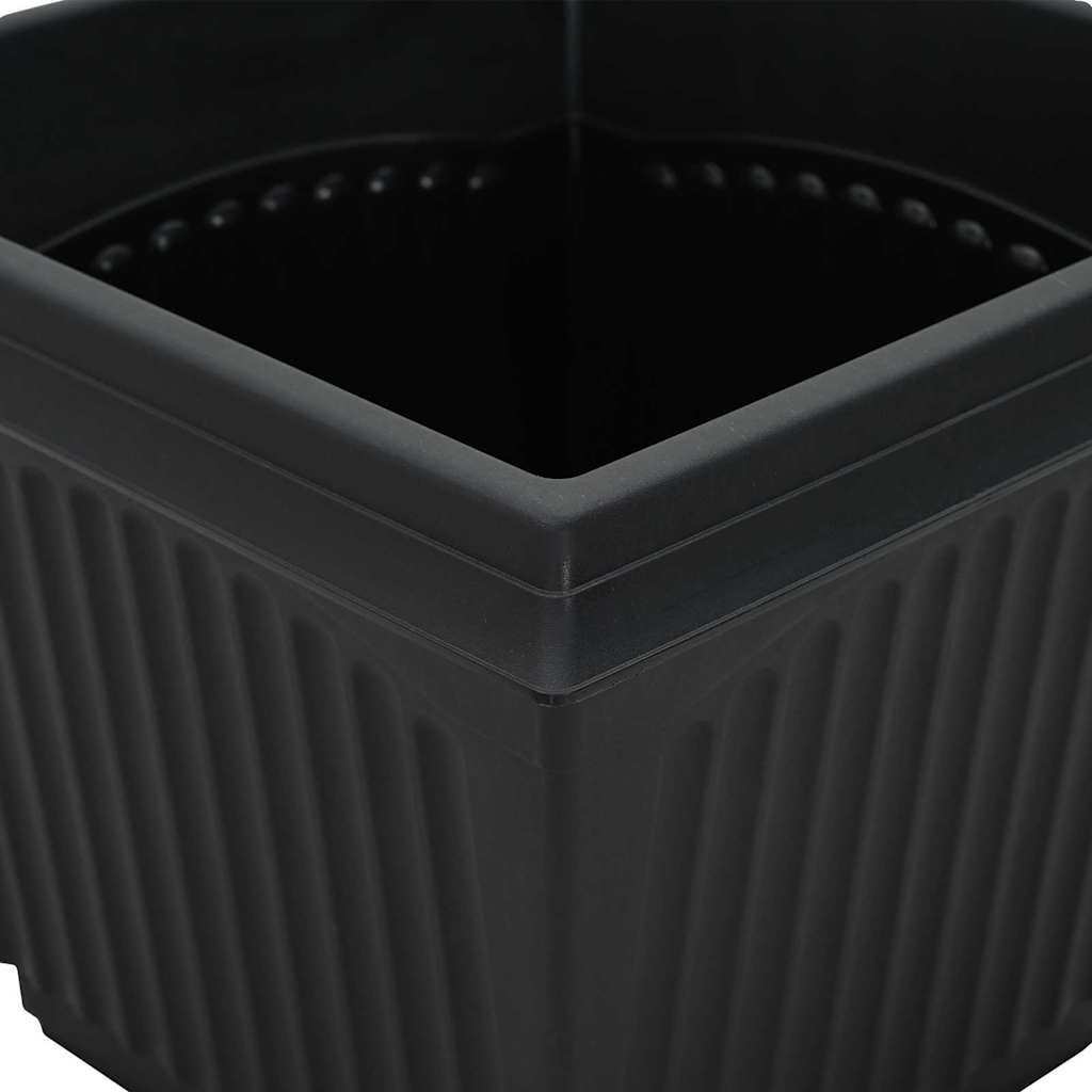 Firkantet Blomsterpotte 24 stk. Svart 33 x 33 x 26 cm Plast