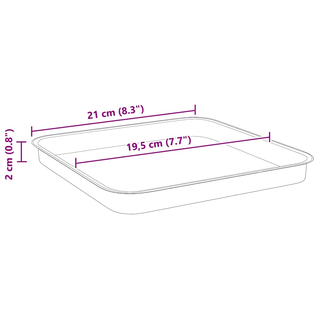Firkantet Blomsterbrett 6 pcs Klinker Rød 21 x 21 x 2 cm Plast