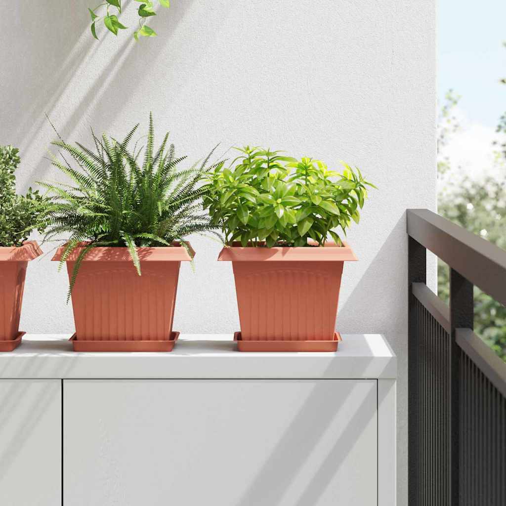 Firkantet Blomsterbrett 24 pcs Klinker Rød 18 x 18 x 2 cm Plast