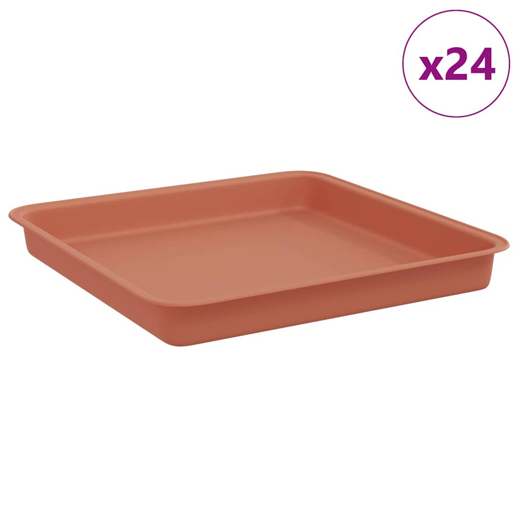 Firkantet Blomsterbrett 24 pcs Klinker Rød 18 x 18 x 2 cm Plast