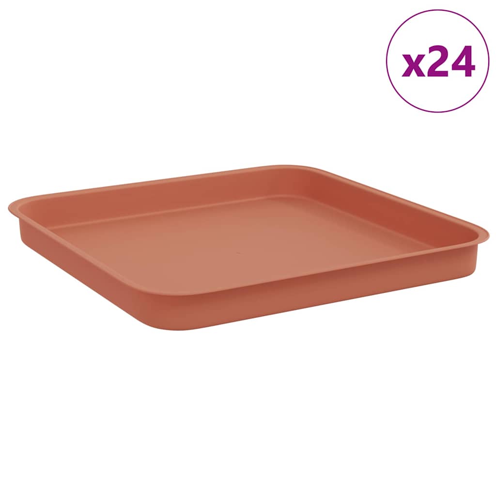 Firkantet Blomsterbrett 24 pcs Klinker Rød 21 x 21 x 2 cm Plast