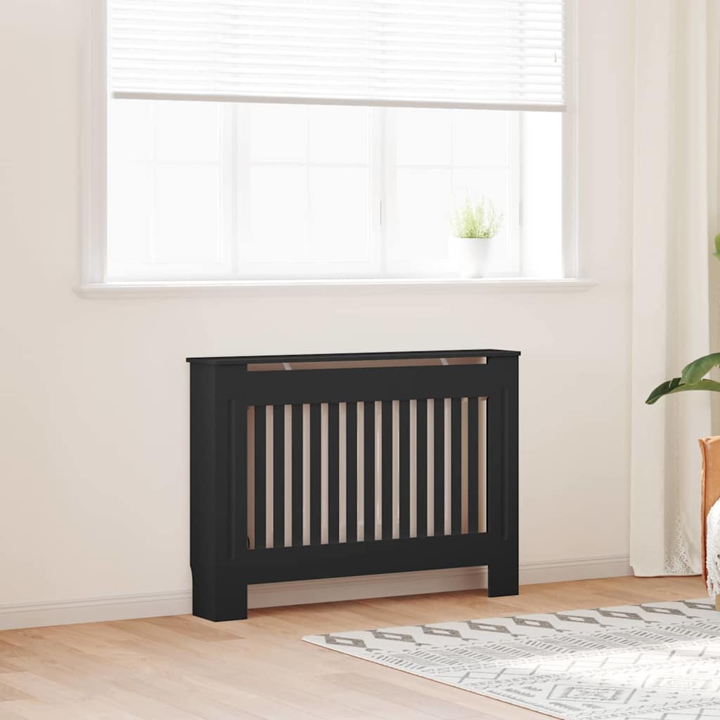 Radiator Deksel 2 pcs Svart 112 x 19 x 81,5 cm Konstruert tre