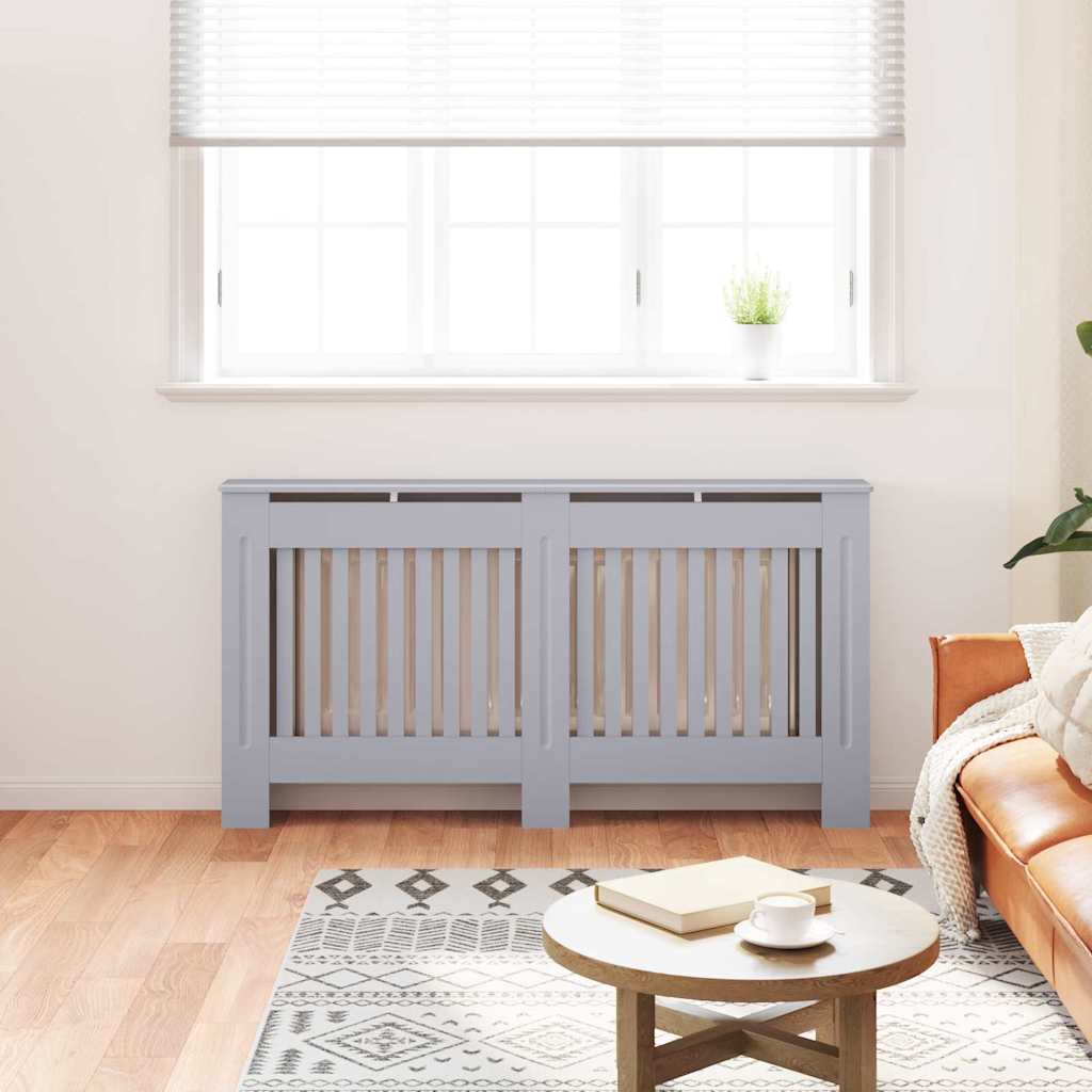 Radiator Deksel 2 pcs Grå 152 x 19 x 81,5 cm Konstruert tre