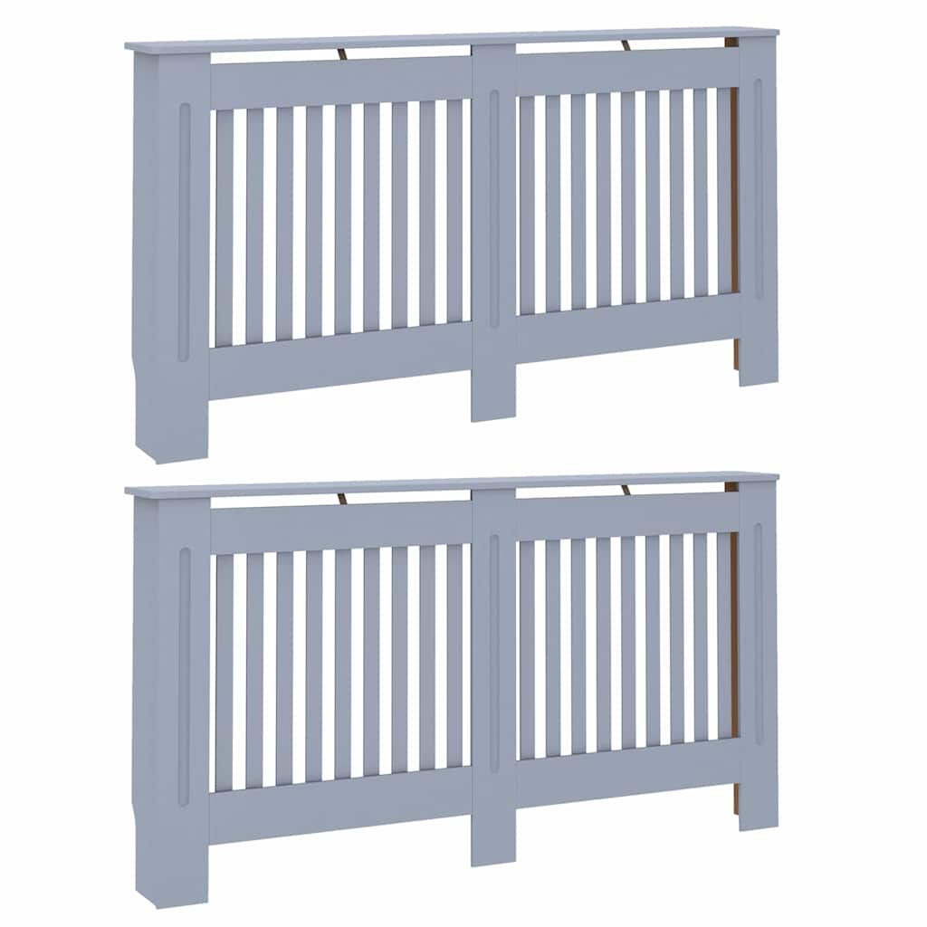 Radiator Deksel 2 pcs Grå 152 x 19 x 81,5 cm Konstruert tre