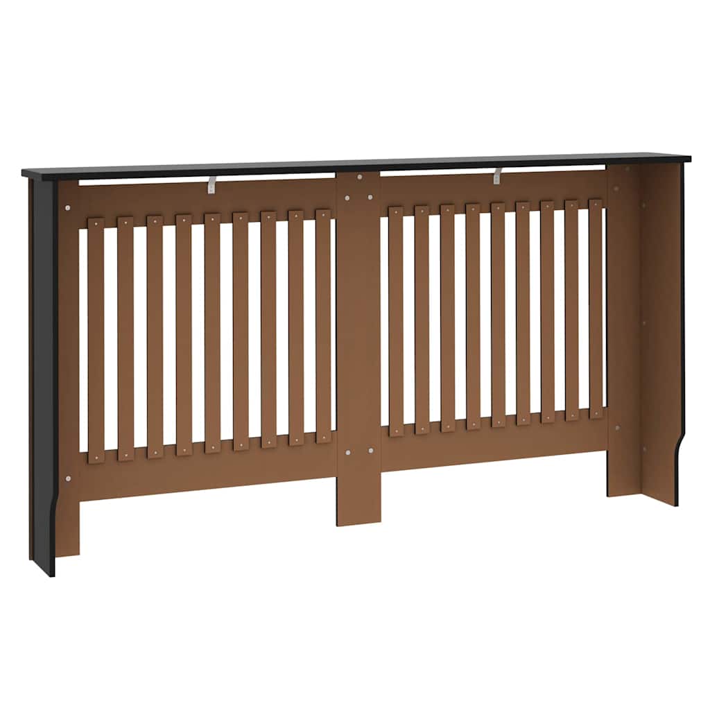 Radiator Deksel 2 pcs Svart 152 x 19 x 81,5 cm Konstruert tre