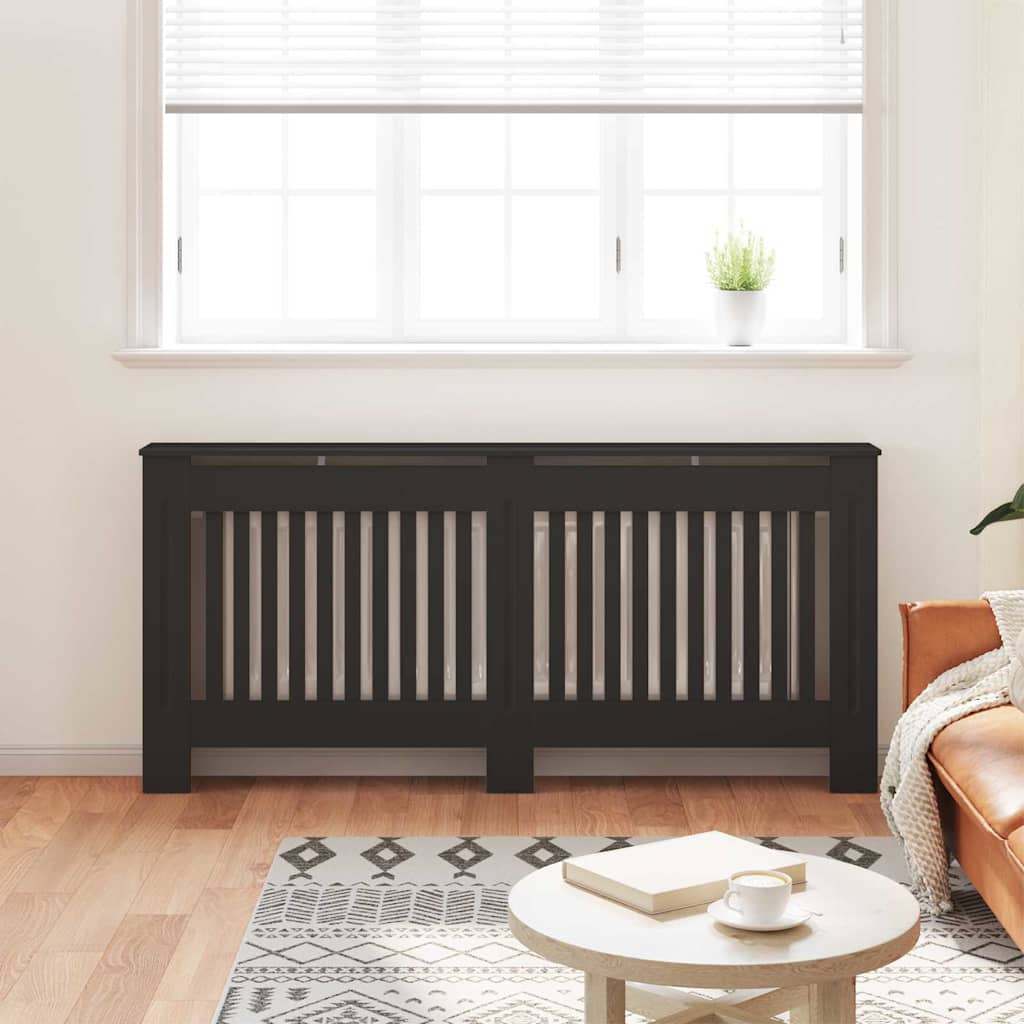 Radiator Deksel 2 pcs Svart 172 x 19 x 81,5 cm Konstruert tre