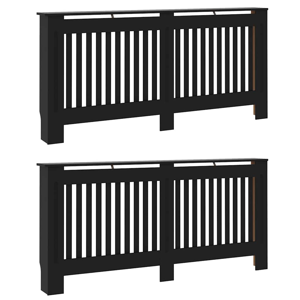 Radiator Deksel 2 pcs Svart 172 x 19 x 81,5 cm Konstruert tre
