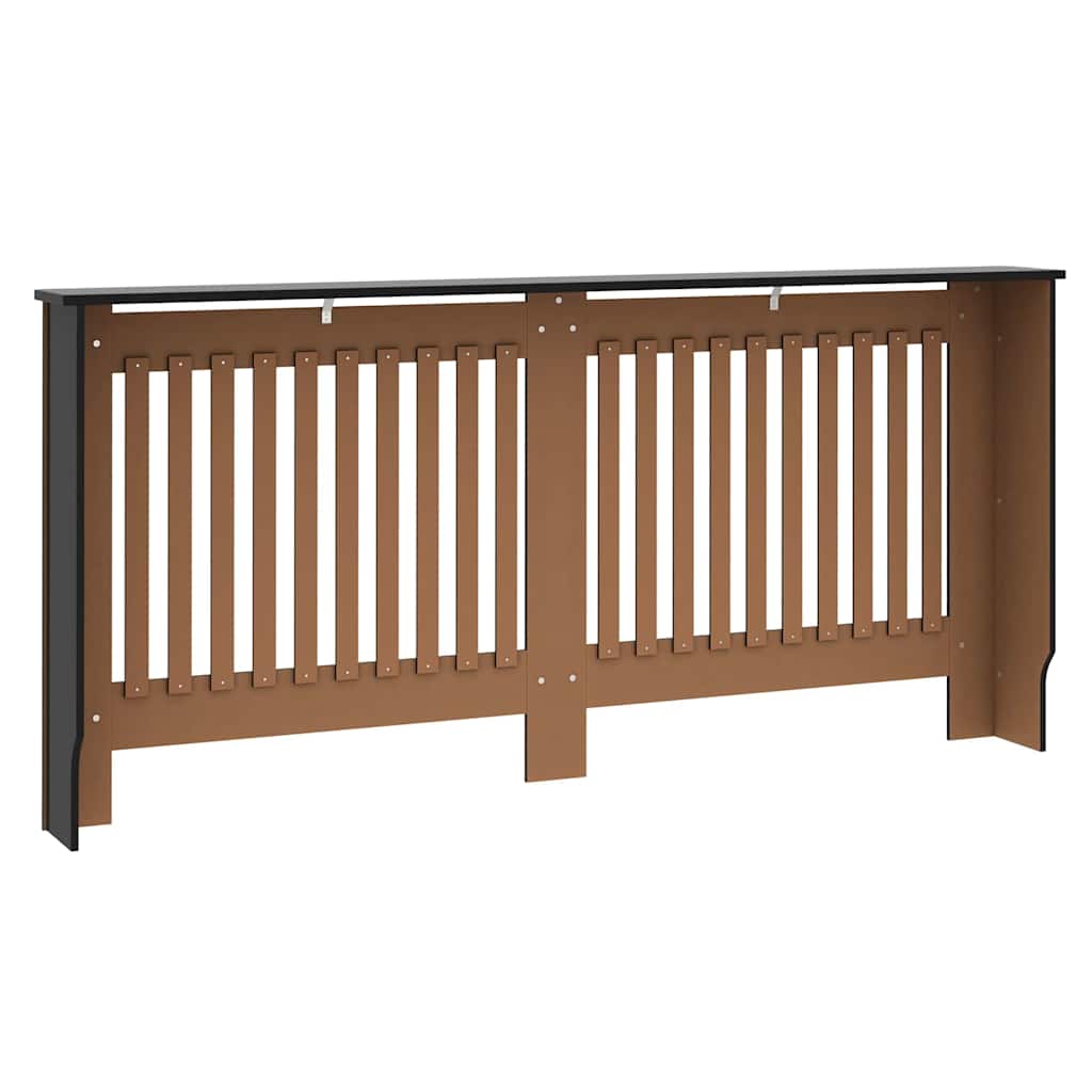 Radiator Deksel 2 pcs Svart 172 x 19 x 81,5 cm Konstruert tre