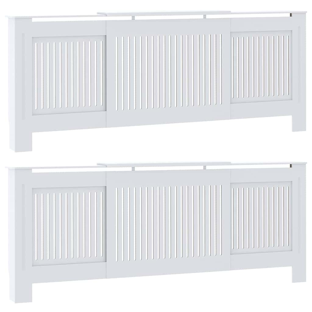 Radiator Deksel 2 pcs Hvit 205 x 20,5 x 81,5cm Konstruert tre