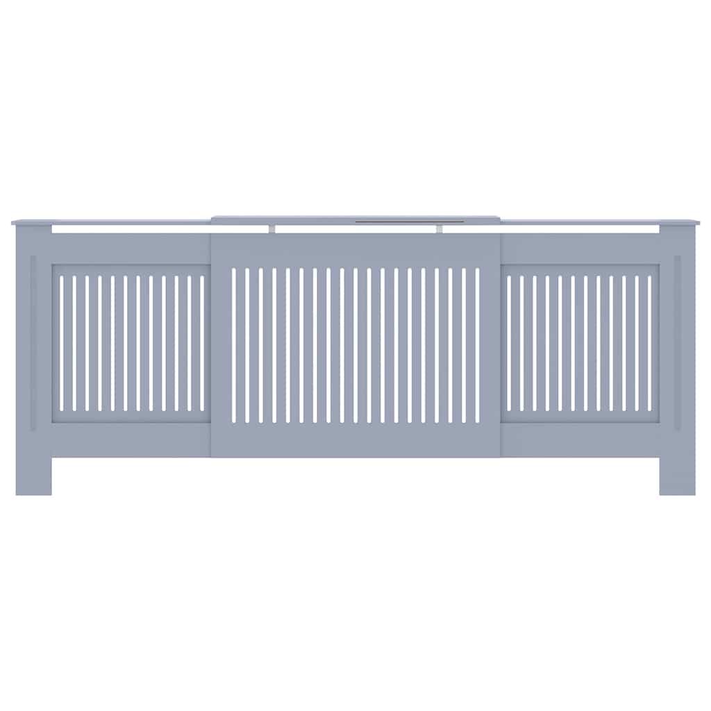 Radiator Deksel 2 pcs Grå 205 x 20,5 x 81,5cm Konstruert tre