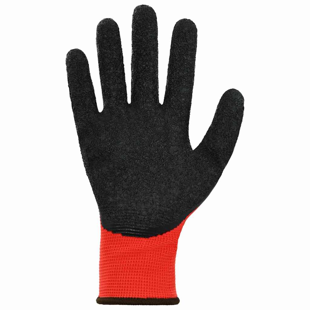 Arbeidshansker 24 pcs Rød og svart 8 / m Latexbelegg