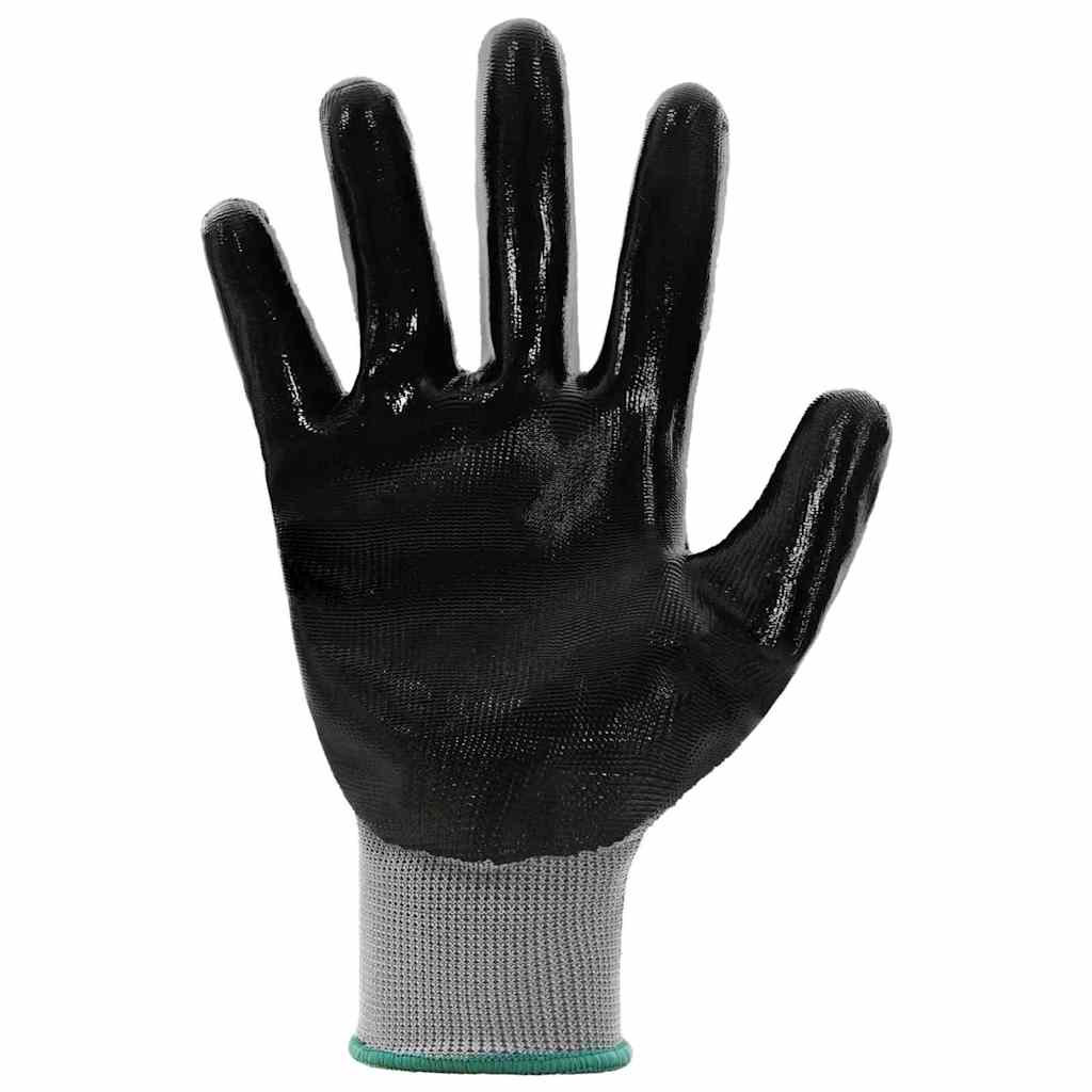 Arbeidshansker 12 pcs Grå og svart 11 / XXL Polyester