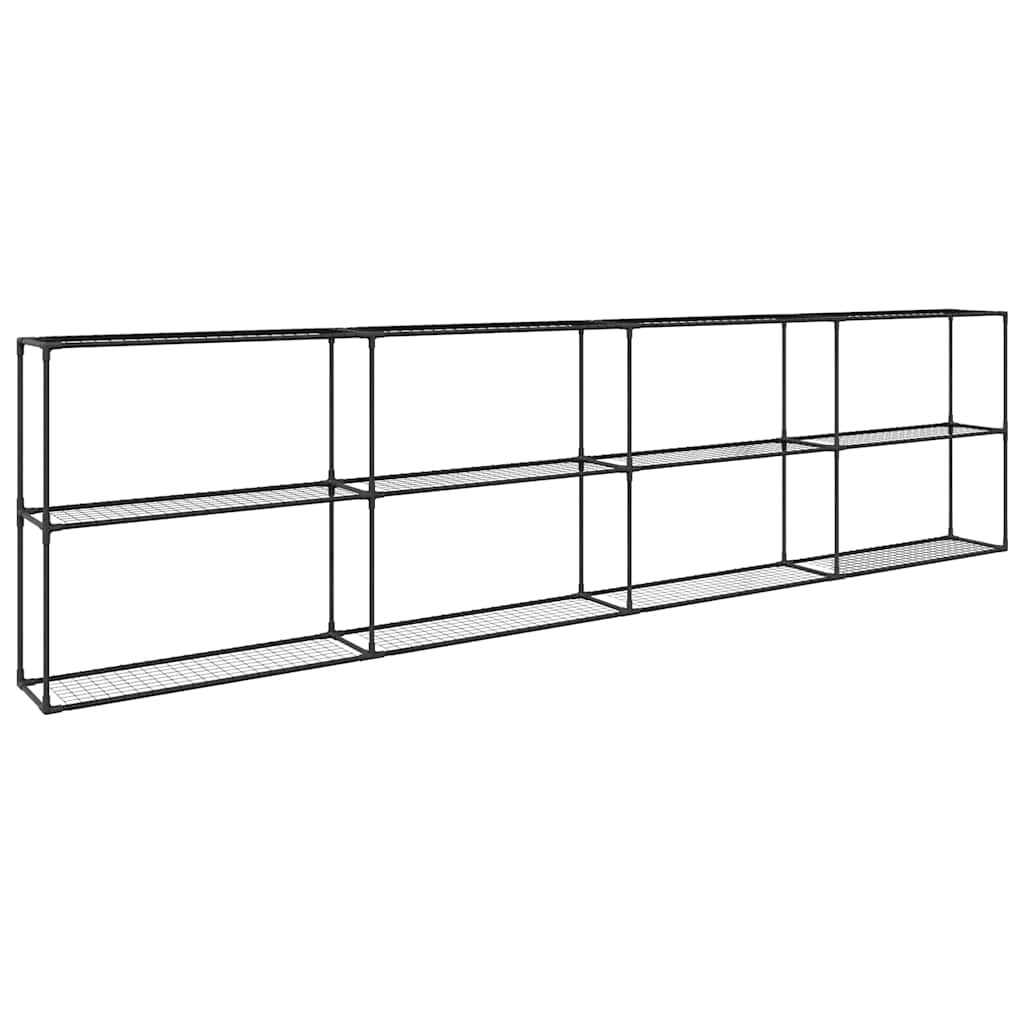 3-lags plantehylle Svart 400 x 32 x 104 cm Stål