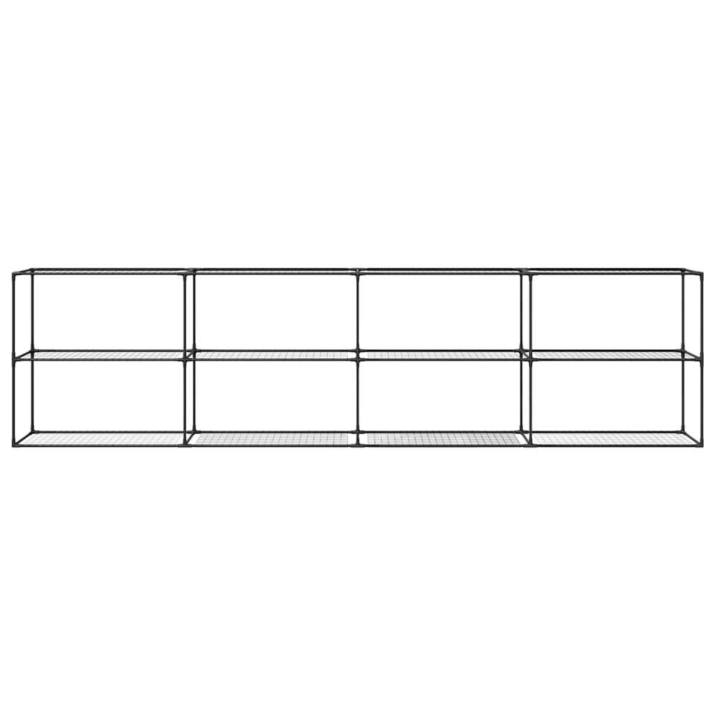 3-lags plantehylle Svart 400 x 32 x 104 cm Stål