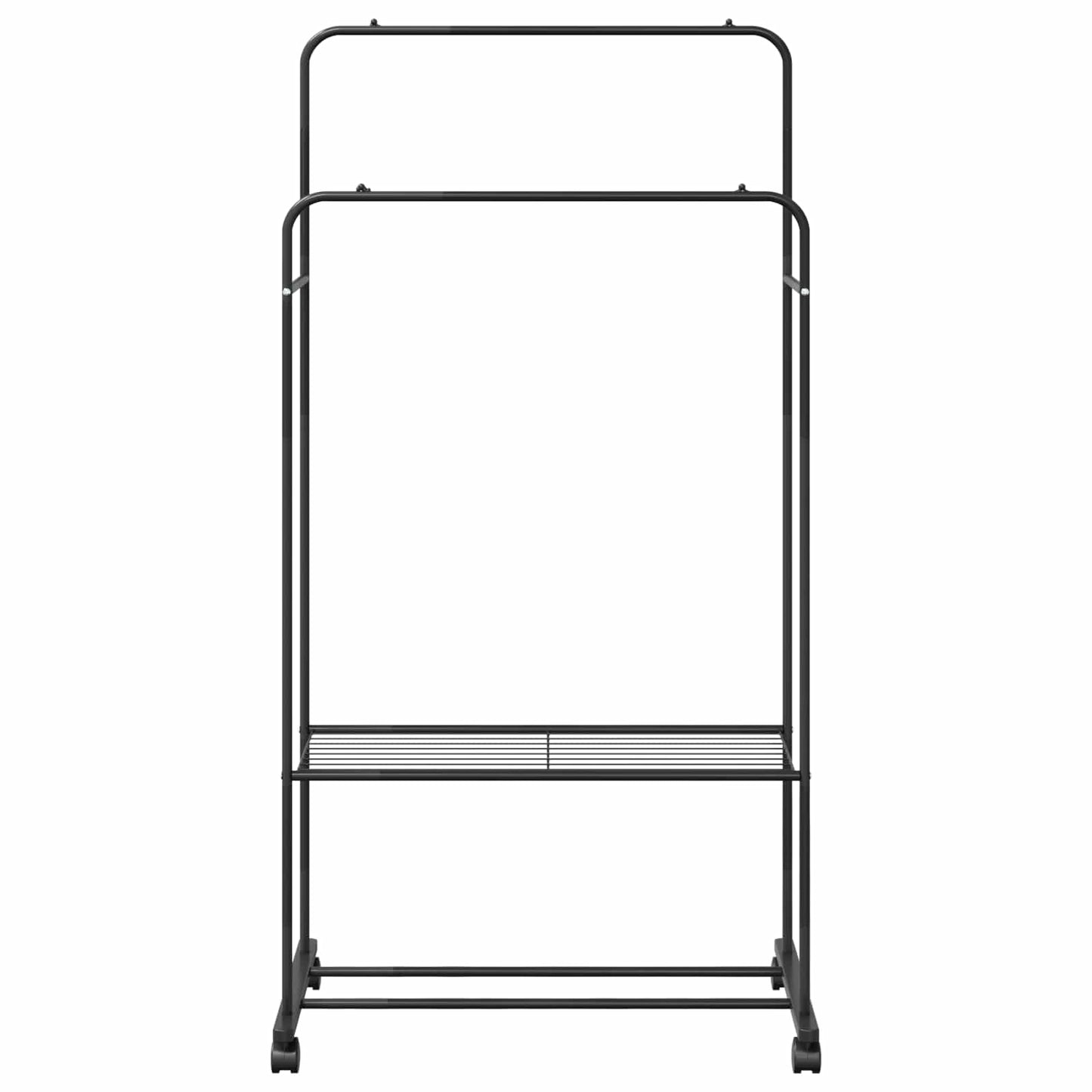 Klesstativ med hylle med hjul Svart 80 x 53 x 156 cm