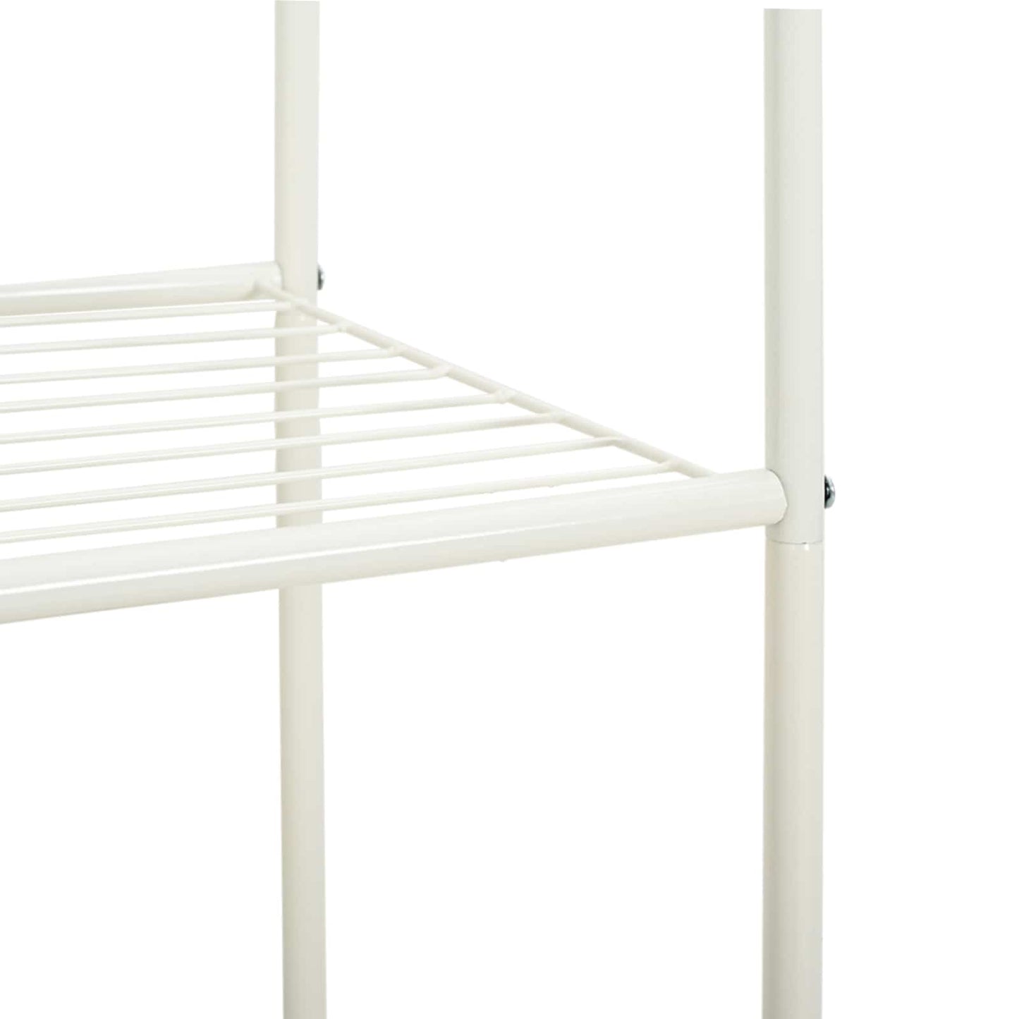 Klesstativ med hylle med hjul med lagring Hvit 80 x 53 x 156 cm